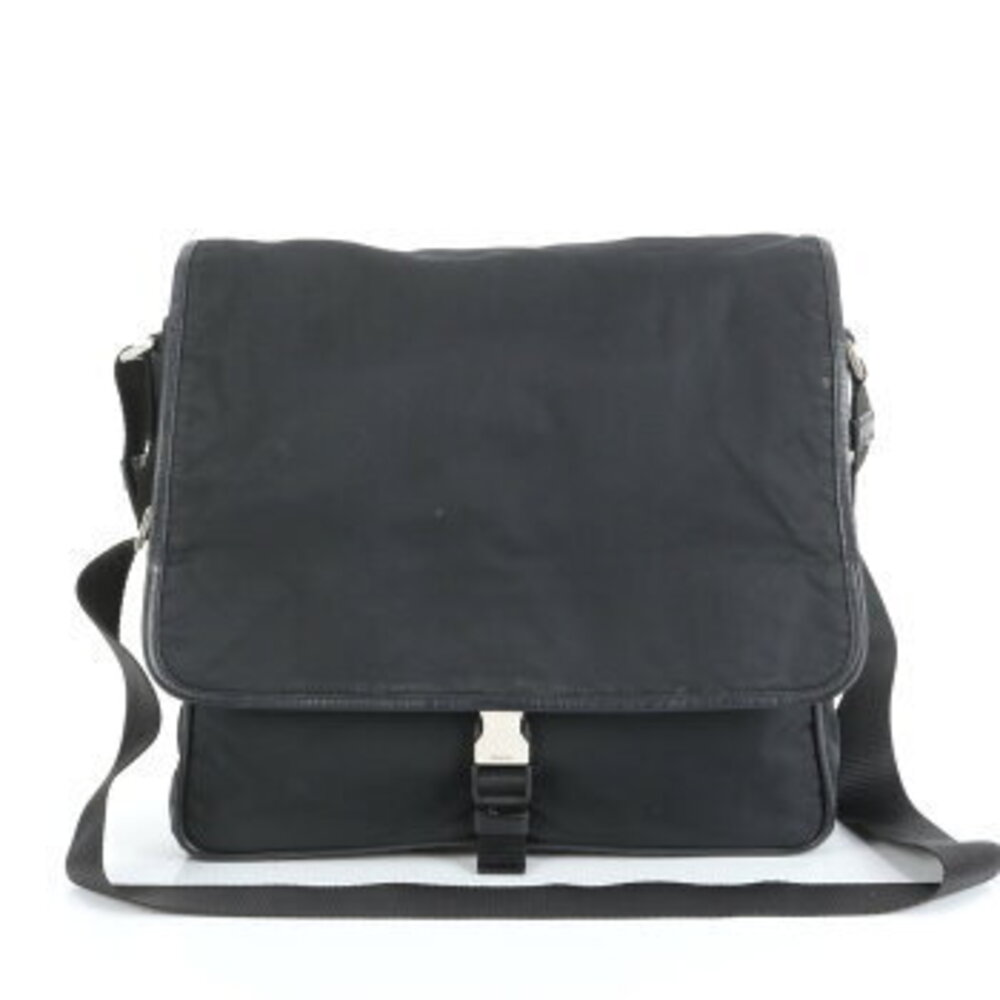 Prada Tessuto nylon triangular logo leather Crossbody Messenger